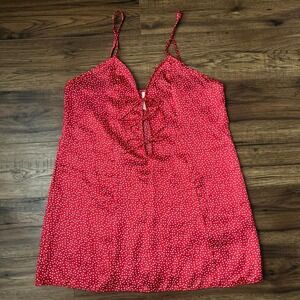 Elegant Red Polka Dot Mini Dress